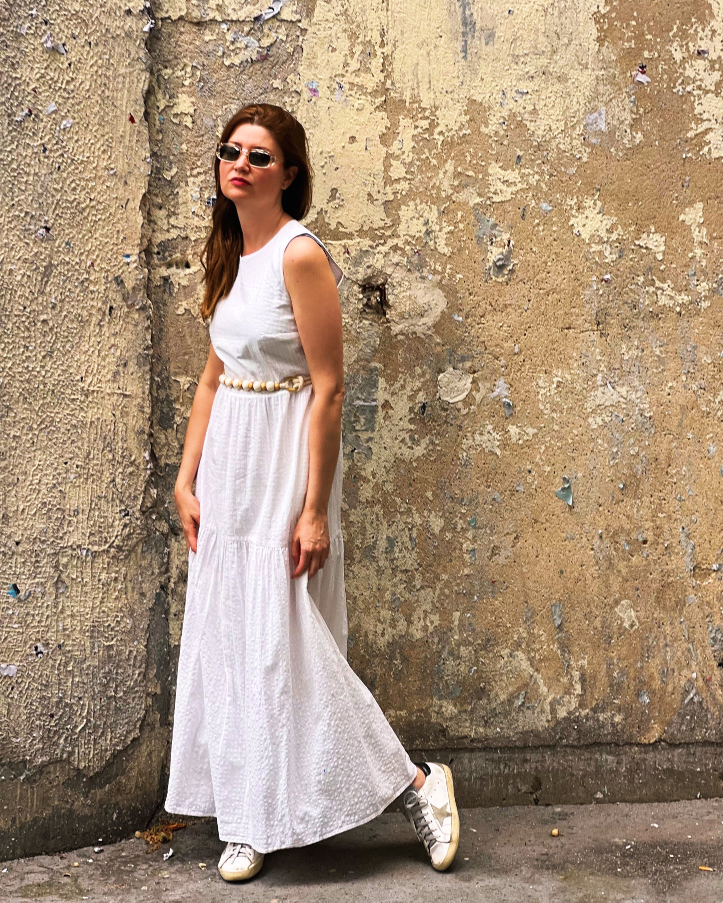 Long, sleeveless dress